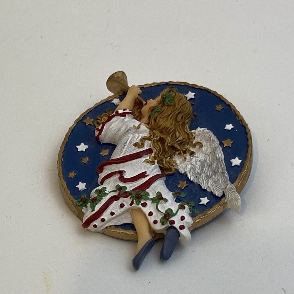 Vintage Resin Christmas Angel Pendant brooch
